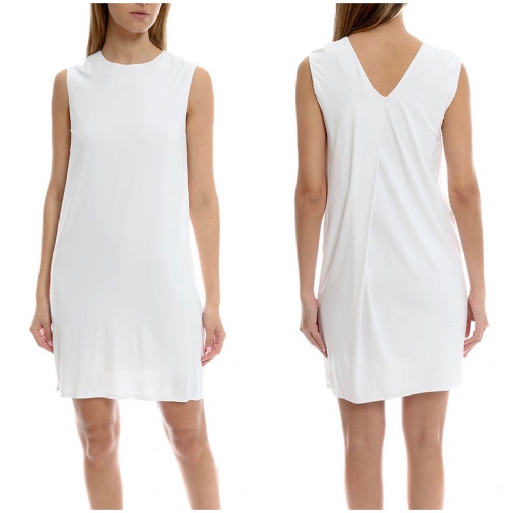 HELMUT LANG white V Back Loose Fitting Dress XS